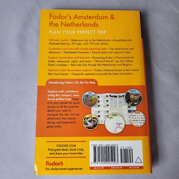 Fodor's Amsterdam & the Netherlands 1st edition Europe travel guide GUC - Picture 2 of 3